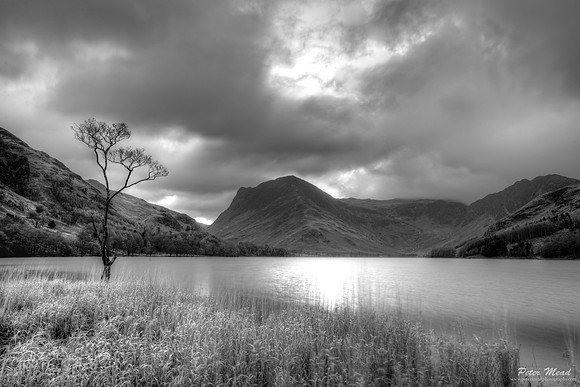 North Shore of Buttermere B&W taken at Dawn